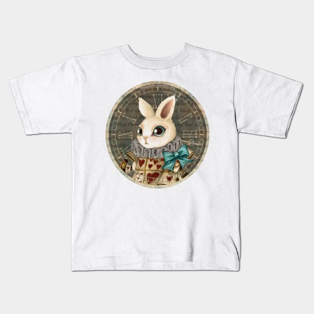 The Herald White Rabbit Kids T-Shirt by belizabethg